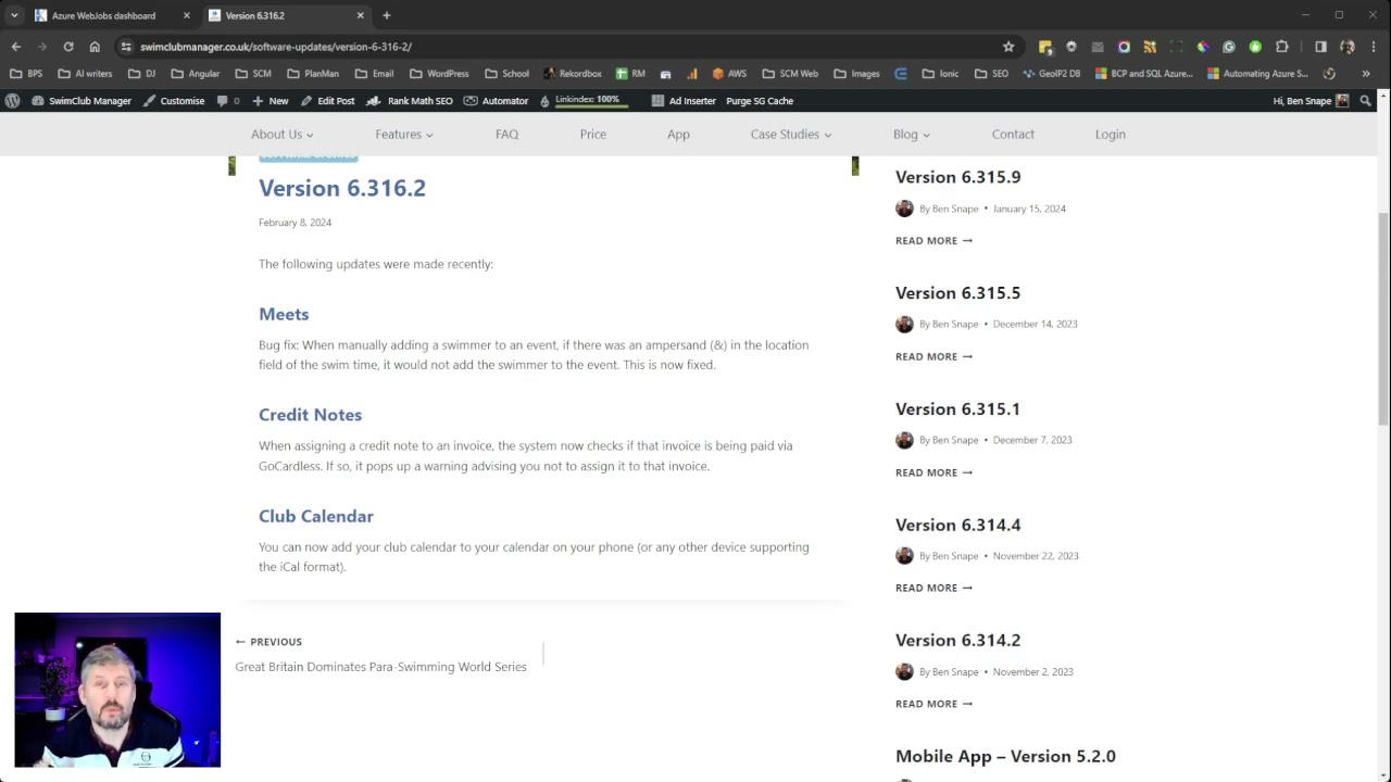 SwimClub Manager version 6.316.2 update