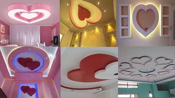 Pop heart ceiling design photos & heart shape design