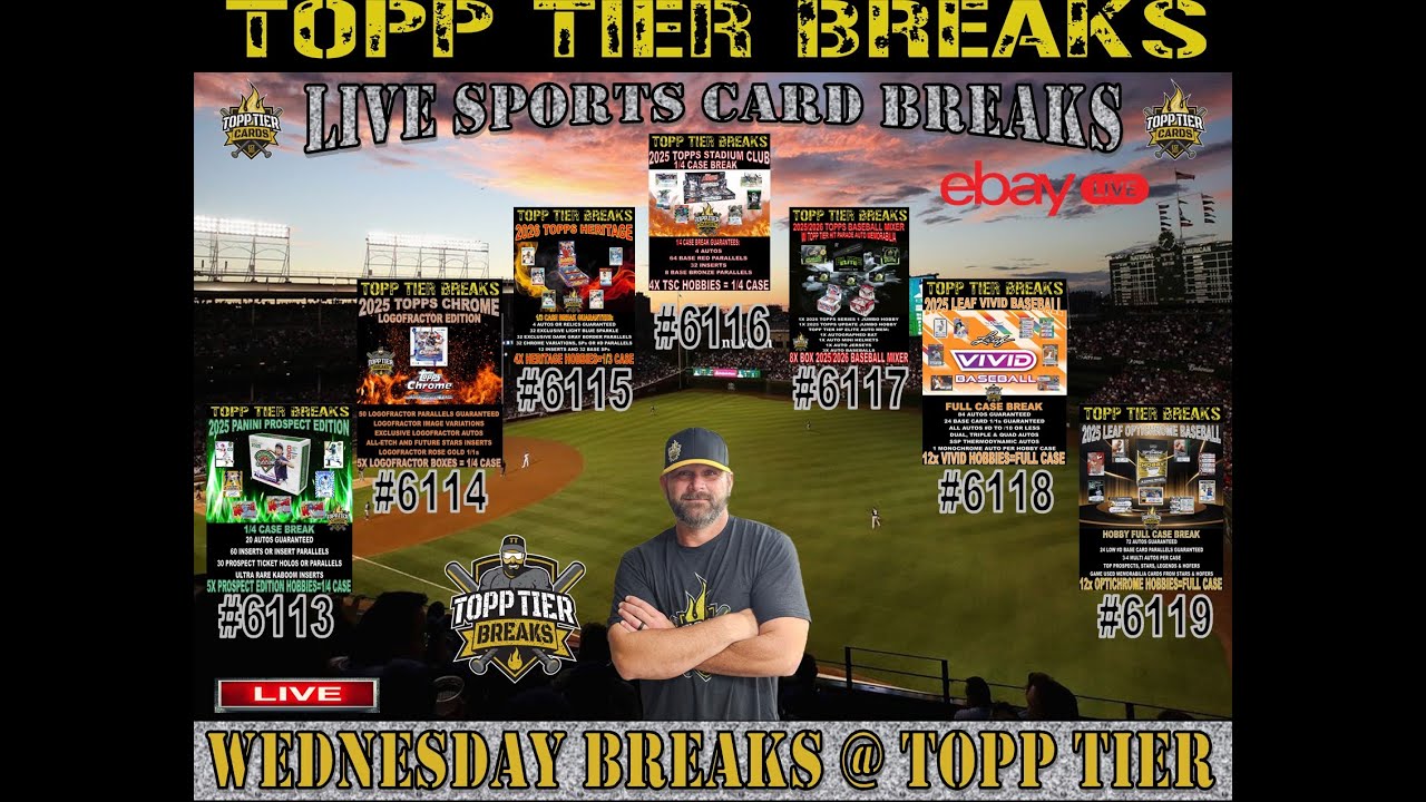 WEDNESDAY NIGHT BREAKS - TOPPS, PANINI & LEAF BASEBALL BREAKS + AUTOGRAPHED MEMORABILIA MIXERS!!!