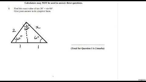 Pearson-Edexcel GCSE to A-level Transition Trigonometric Identities & Equations Exam Questions Q1