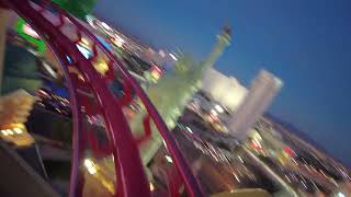 Las Vegas High Roller Coaster - New York New York over the strip coaster POV