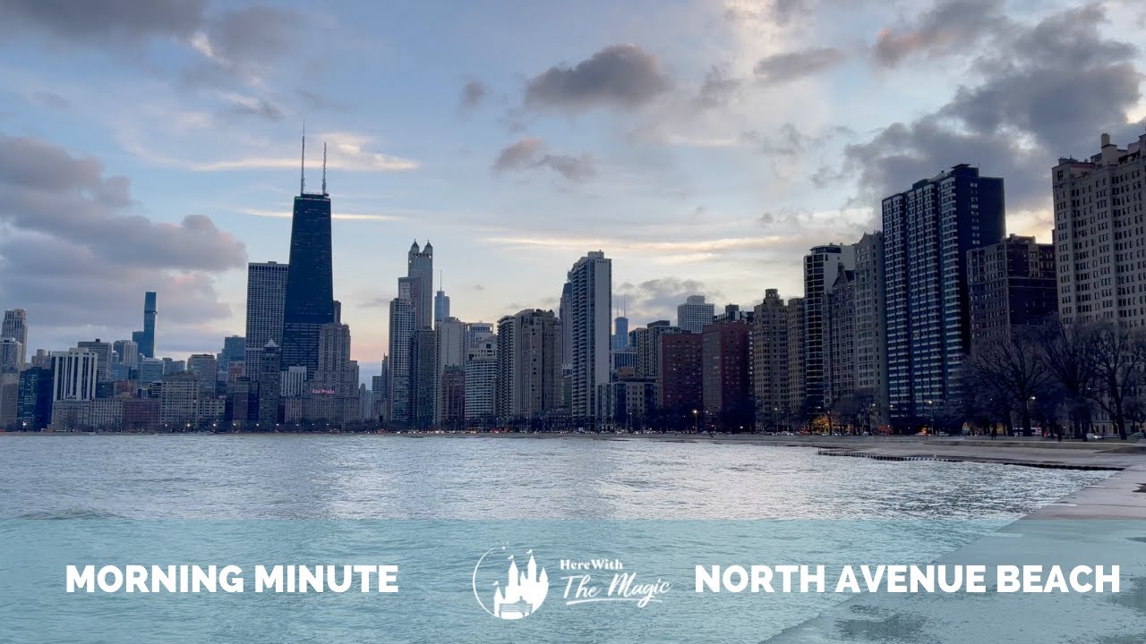 Chicago Skyline from North Avenue Beach - Chicago, Illinois (4K) (HD)