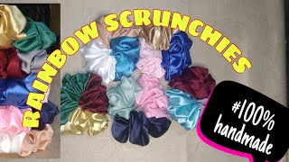 DIY SCRUNCHIES || CARA MUDAH MEMBUAT CEPOL HIJAB SELEBGRAM || HOW TO MAKE RAINBOW SRUNCHIES