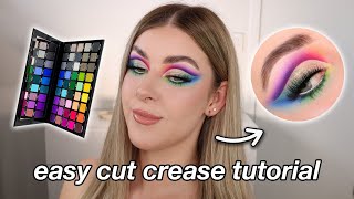 Easy Cut Crease For Beginners Rainbow Eyeshadow Tutorial