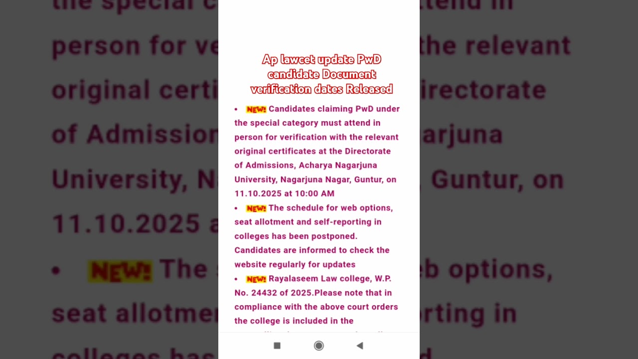 Ap lawcet 2025 /Aplawcet counselling 2025 /update on Aplawcet 