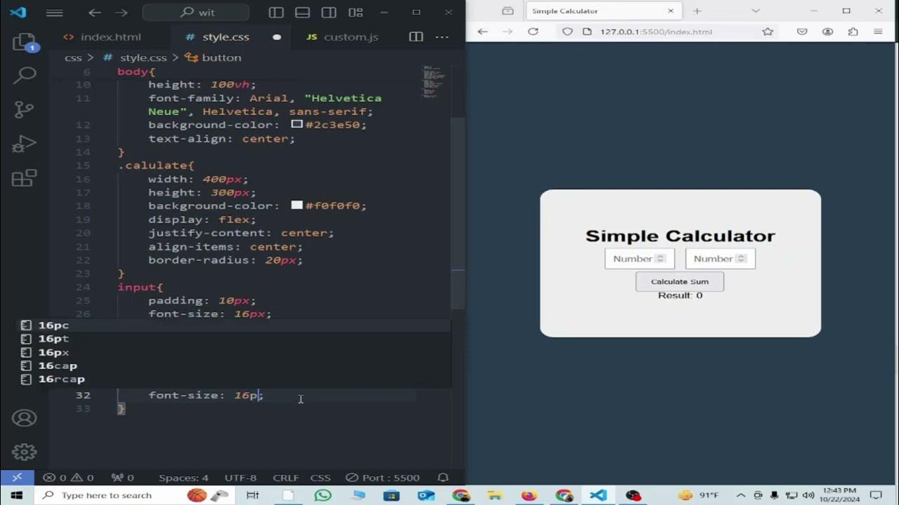 How to Create a Simple Calculator Using HTML, CSS, and JavaScript - YouTube