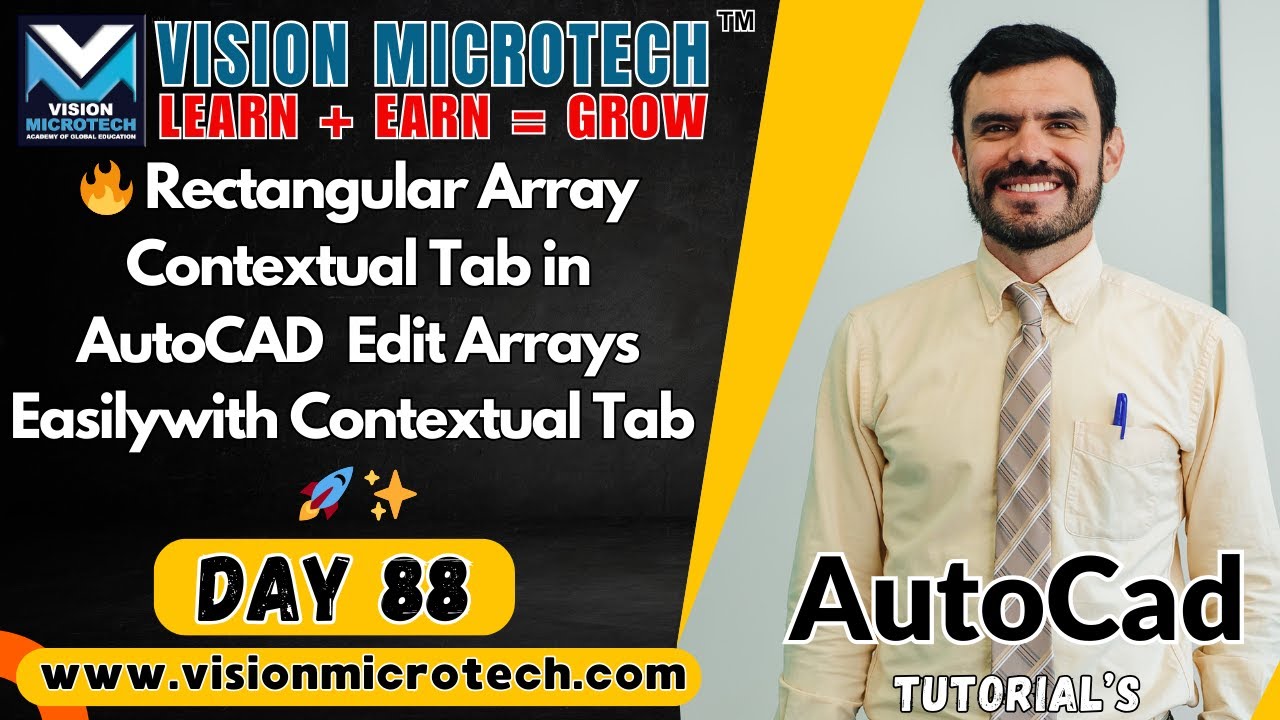 🔥 Rectangular Array Contextual Tab in AutoCAD | Edit Arrays Easily with ...