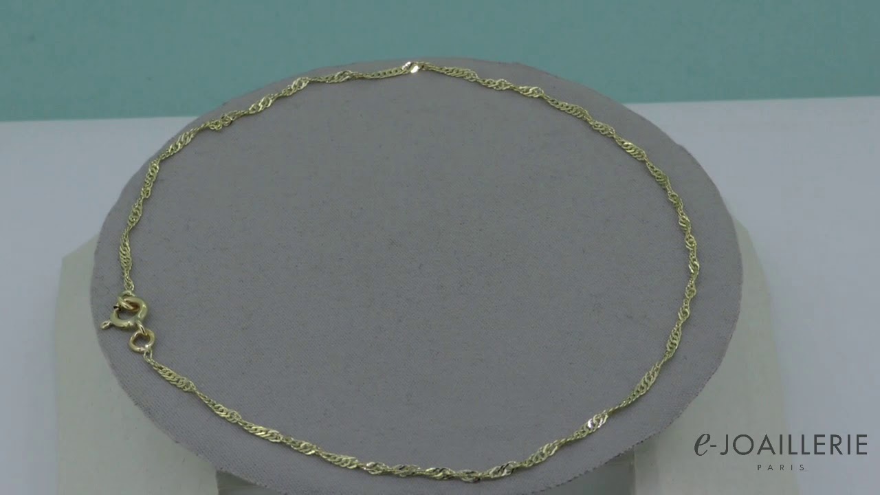 www.e-joaillerie.com - Chaine de cheville or jaune 18 carats "Singapour"