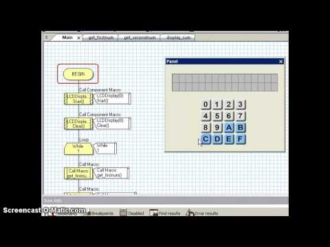 FLOWCODE - Addition using LCD and KEYPAD