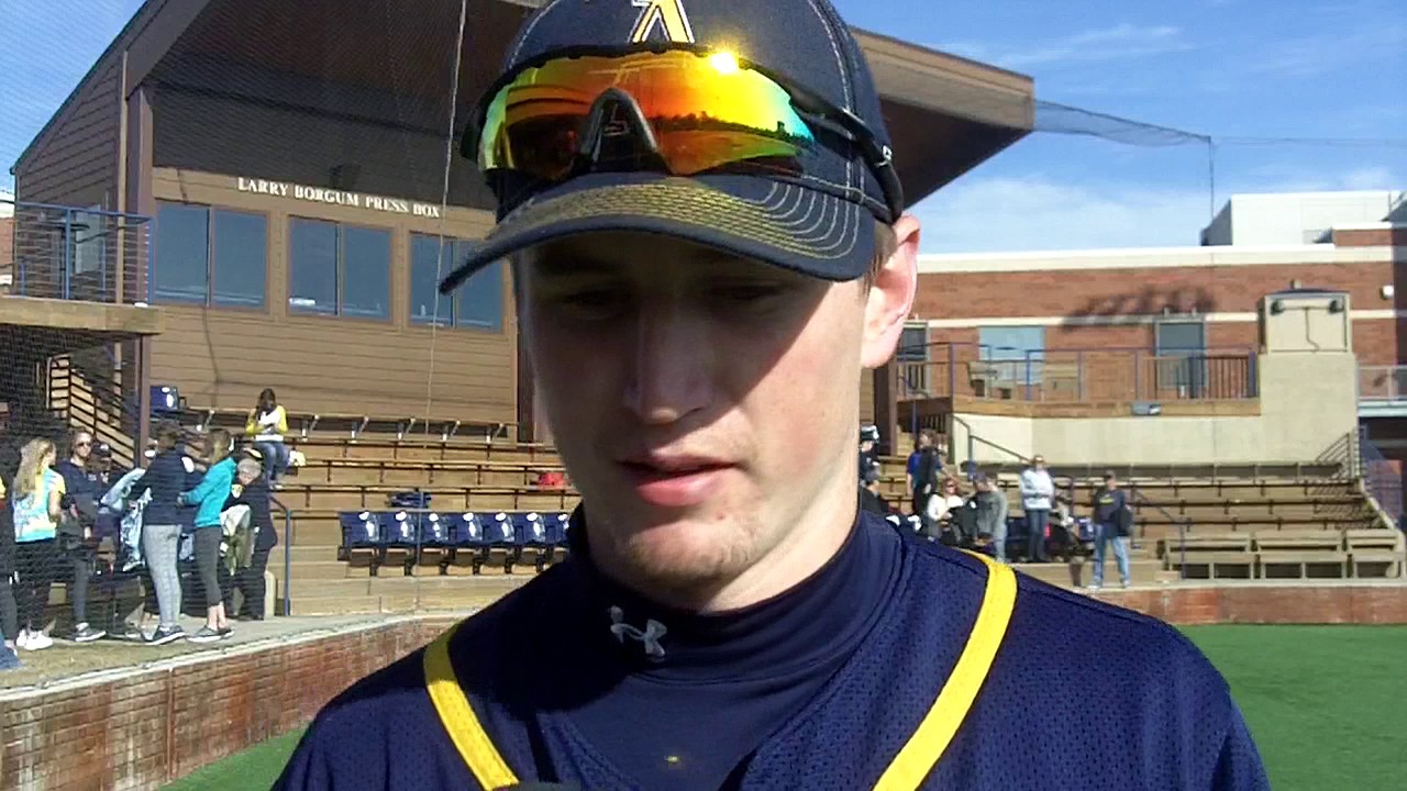 Alex Beals talks about his walk off heroics against Newman - YouTube