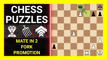 Chess Puzzles to Practice. Themes: Mate in 2, Fork, Promotion. Learn Chess