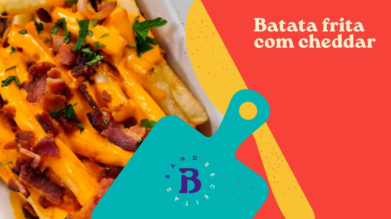 Batata Frita com Creme de Cheddar e Bacon