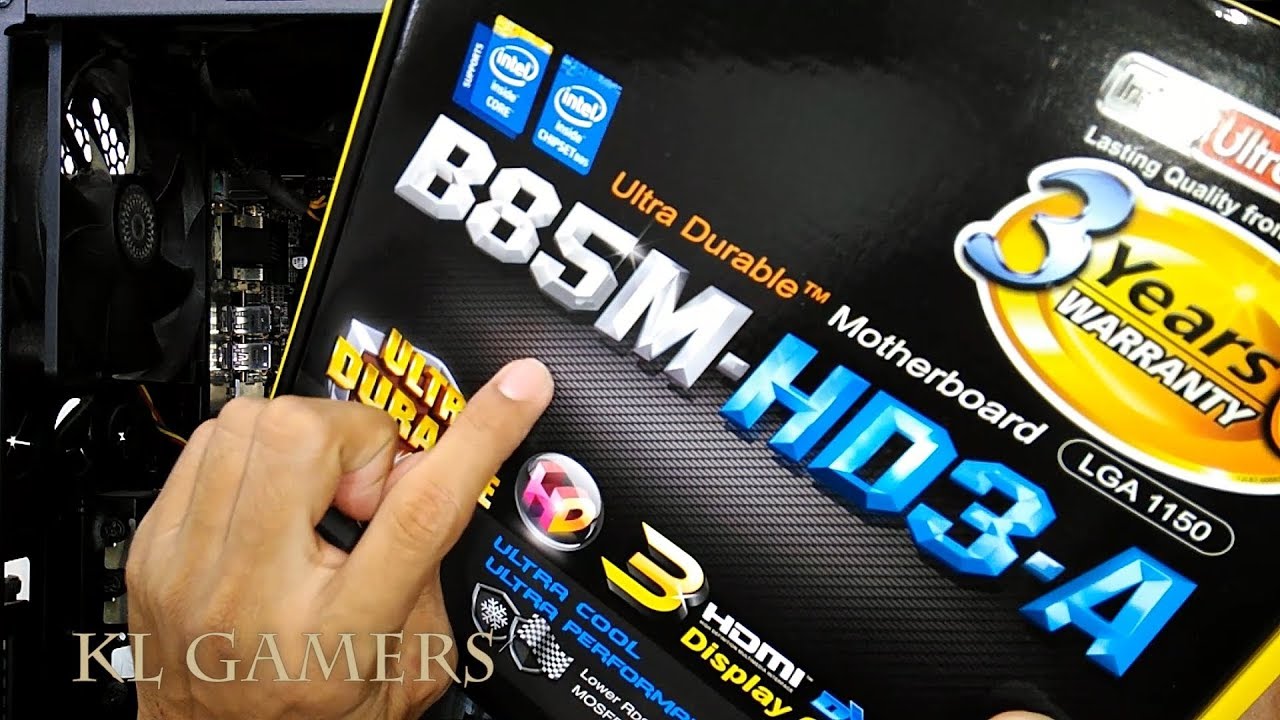 New intel Core i7 4770 Change Replace Motherboard to GIGABYTE B85M-HD3-A with Thermal Paste