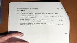 Maths Core - Paper 1 Nov 2020 (Q10 - finance) Maths Core - Paper 1 Nov 2020 (Q10 - finance)