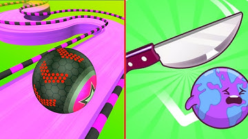 Going Ball vs Slice It All , walkthrough gameplay,IOS Android Ball Colour Run New Update ( part:213)