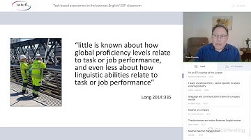 Task-based assessment in the business English/ ESP classroom