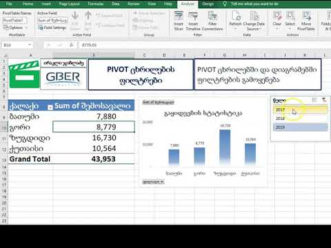 Pivot ცხრილების და დიაგრამების ფილტრები  - Slicers in Pivot Table