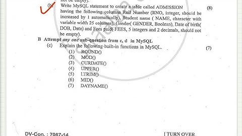 mysql sum and solution tyb.comsem5 mumbai university