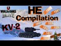 WOT Blitz KV-2 152mm HE Compilation // Normal Day in Blitz