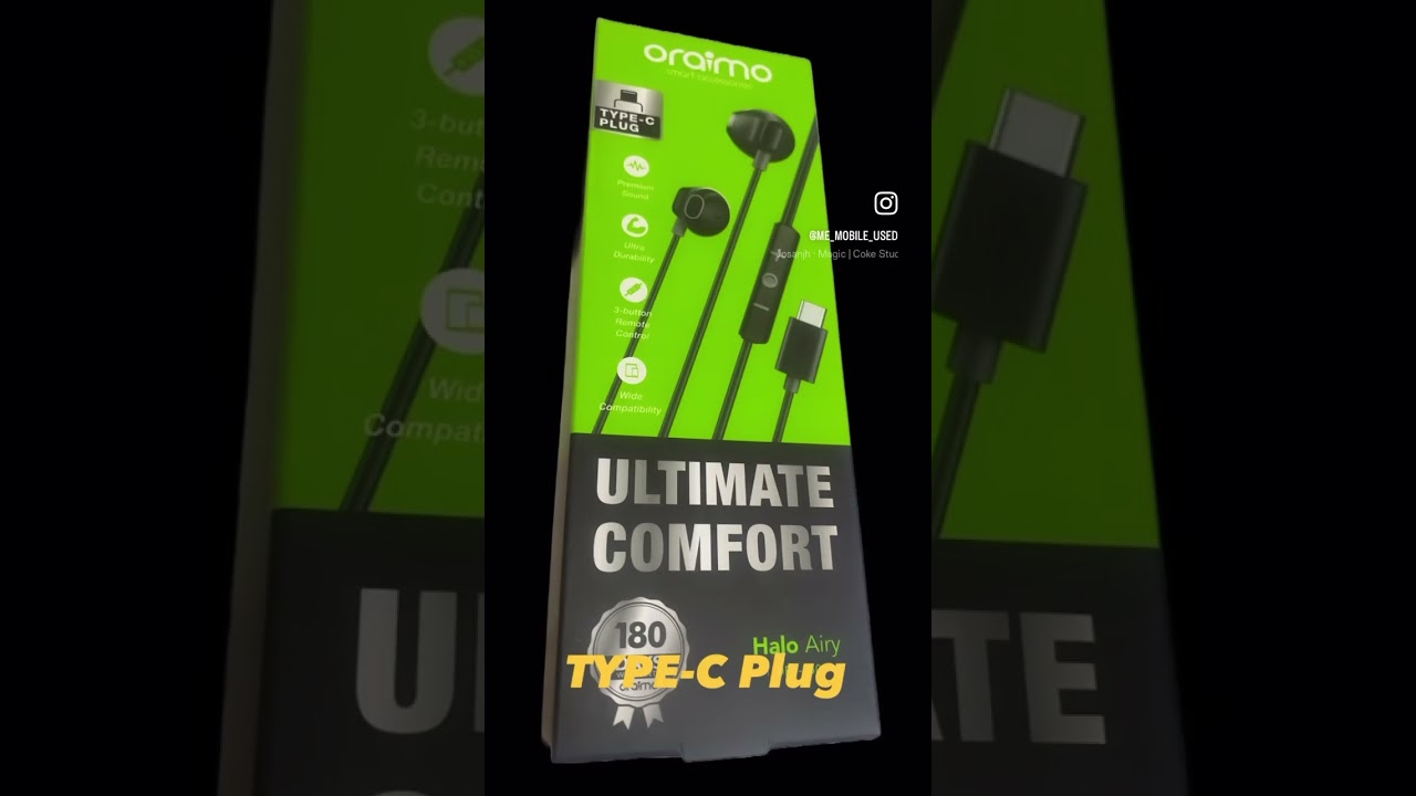 Oraimo Halo Airy Type-C Half in-Ear Wired Headphones (Oep-650)
