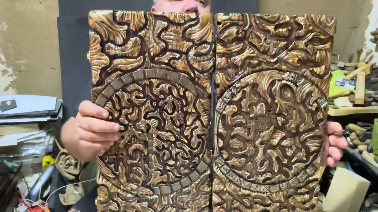 Wood carving. Backgammon project. Finish: varnish. - YouTube