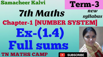 7th TN Maths TERM-3 Ex-(1.4)Full Sums, chapter-1[NUMBER SYSTEM] Samacheer Kalvi english medium maths