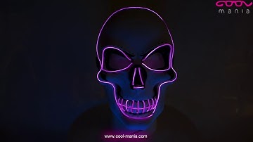 LED face mask SKULL - purple (www.cool-mania.com)