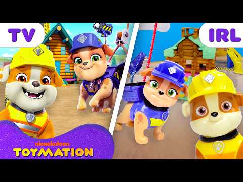 Rubble & Crew Toys Build a Mountain Lodge! โฐ๏ธ (Part 1) w/ Mix | Toymation