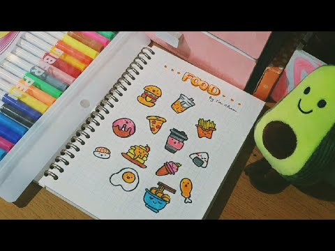 Video How I draw Food Doodles | Review Fiber Pen - Vẽ tranh... - youtube