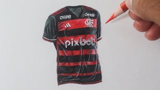 Como desenhar a camisa do Flamengo PASSO A PASSO narrado screenshot 3