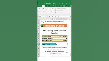 How to use FV function in Excel #shorts #fv_function