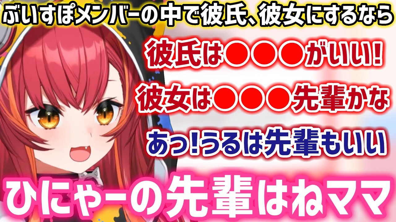 ぶいすぽメンバーの中で誰を彼氏・彼女にするか考え、ひなーのはママだと語る猫汰つな【ぶいすぽ/切り抜き】