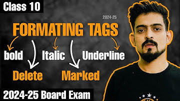 HTML Class 10 | Formatting Tags of HTML | Bold | Italic | Underline | Ep 04 #class10 #html #code165