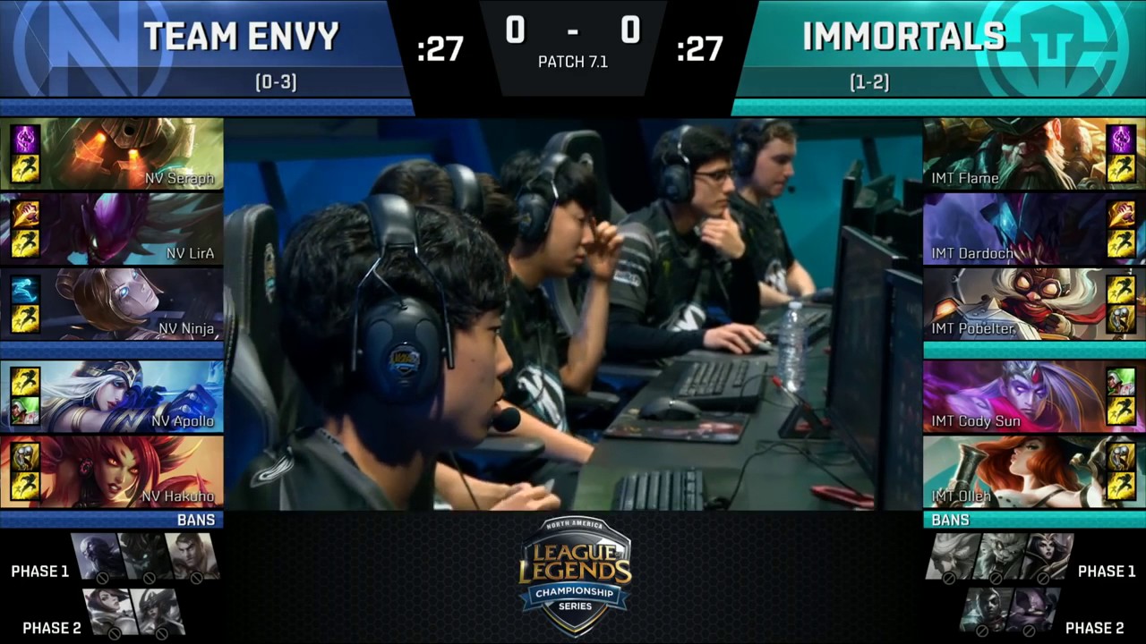 nV vs IMT, Game 1   NA LCS 2017 Spring   EnVy vs Immortals G1