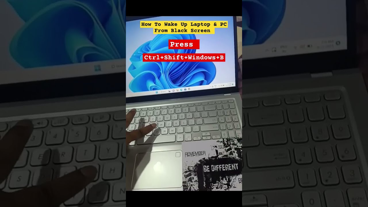How To Wake Up Laptop PC From Black Screen Sleep Mode Shorts Youtubeshorts