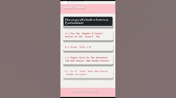 Excel Mcq 75 |  excel tutoring | excel interview questions | #shorts |#reels |#viral | #trending