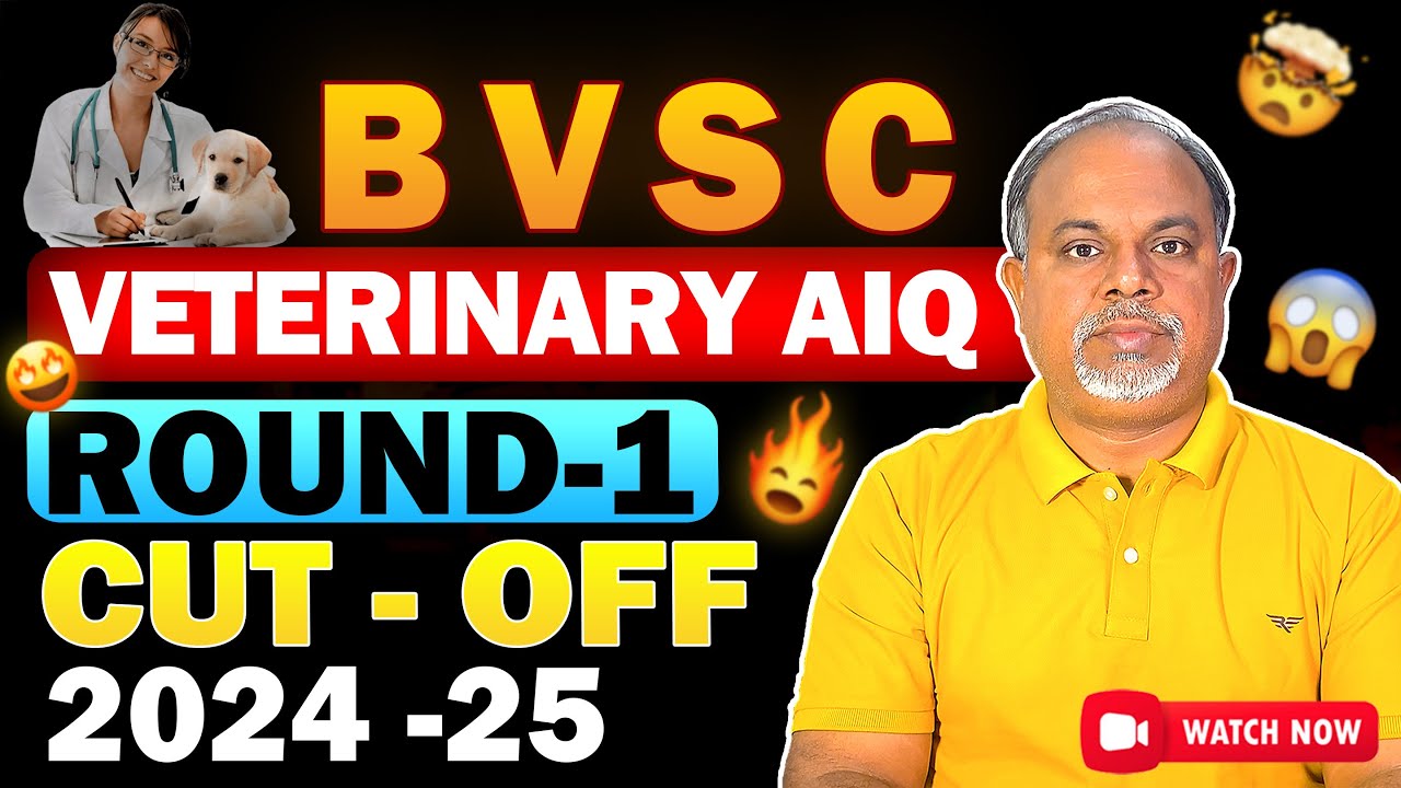 Veterinary Rounds 😲VCI CUT OFF 2024 -👉 NEET Veterinary Round 1 Cut Off Analysis | BVSc ...