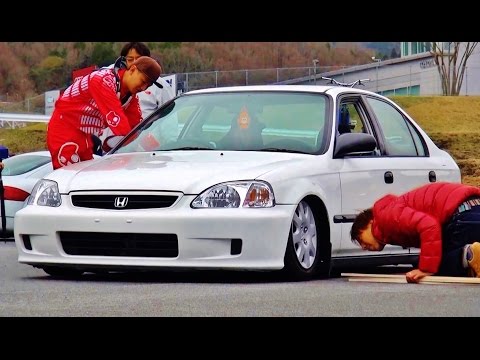 シャコタン大会 Civic Ek Track And Show 15 車高短 Lowered Lowcar Exhaust Youtube