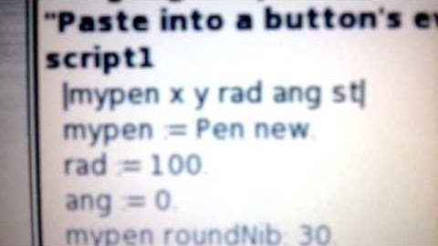 Squeak/ Smalltalk program drawing a coloured wristband.