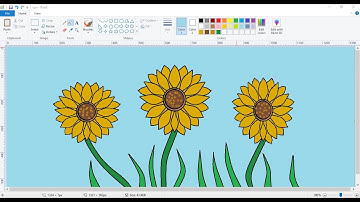 How to draw Sunflower in MS paint||Drawing Sunflower for kids||L&L kids