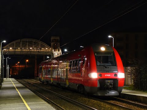 Des trains à toute vitesse la nuit en gare de Saint-Jory