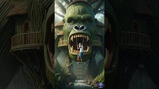 Old man Crafted a Giant Bamboo Gorilla survival House Beautiful Handmade Bamboo Craft #Shorts #viral