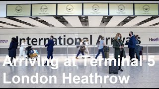 London Heathrow Airport Terminal 5 International Arrival walking tour