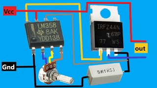 How To Make Adjustable Constant Current Regulator using Mosfet & OpAmp | CCR | 0  8A
