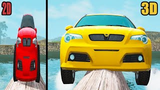 2D Car Vs 3D Car - Beamng Drive