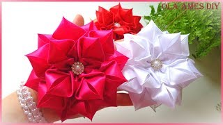 Цветы из лент/ Канзаши/ Hair Flower Tutorial/ Kanzashi Flowers/ Flores de fitas/ Ola ameS DIY Цветы из лент/ Канзаши/ Hair Flower Tutorial/ Kanzashi Flowers/ Flores de fitas/ Ola ameS DIY