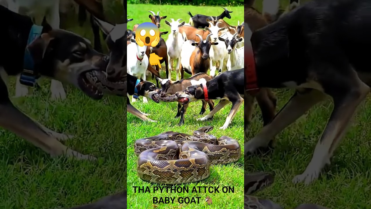 🐍 Giant Python Invades Goat Farm — Two Brave Dogs Fight Back! 