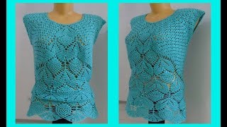 Кофточка с ананасами, вязание крючком,crochet blouse ( В № 159) Кофточка с ананасами, вязание крючком,crochet blouse ( В № 159)