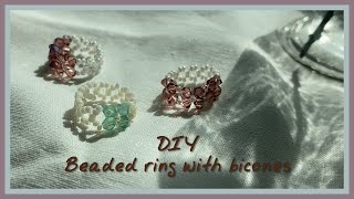 [Eng] 주판알 비즈반지 만들기 (feat.스와로브스키) | 매듭완벽숨기기 | 재료구입처 | DIY beaded ring with Swarovski bicones