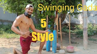 Desi Workout Swinging Gada 5 Style Upper Full Body Exercise